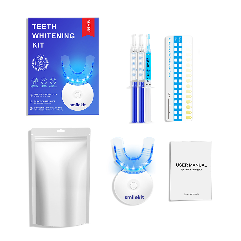 Teeth Whitening Kit - ชุดฟอกสีฟัน - เครื่องฟอกสีฟันไฟ LED 5X พร้อมคาร์บาไมด์เปอร์ออกไซด์