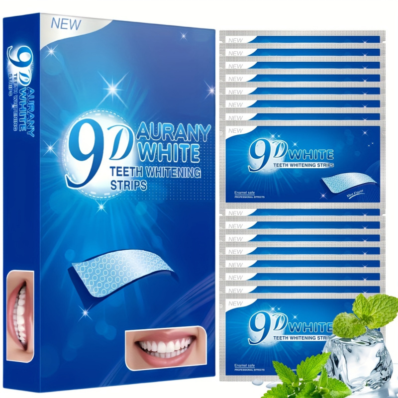Teeth Whitening Near Me - แถบฟอกสีฟัน Aurany White 9D 21 คู่พร้อมไฮโดรเจนเปอร์ออกไซด์