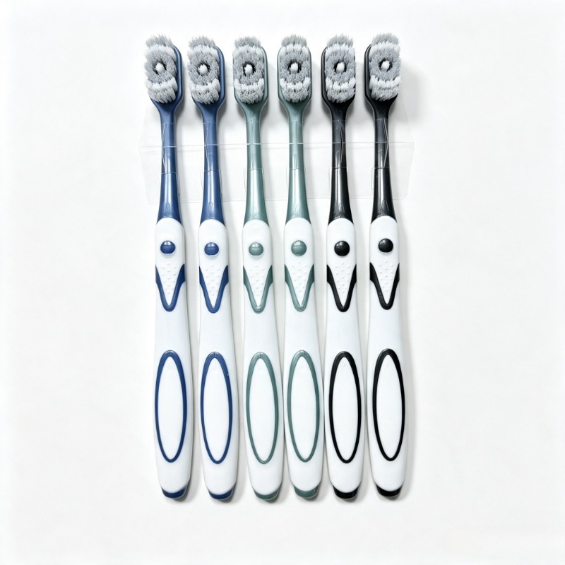 Teeth Whitening Kit - ชุดแปรงสีฟัน 6 ชิ้น/เซ็ต ขนแปรงแข็งพิเศษ ขจัดคราบบนลิ้น แบคทีเรีย