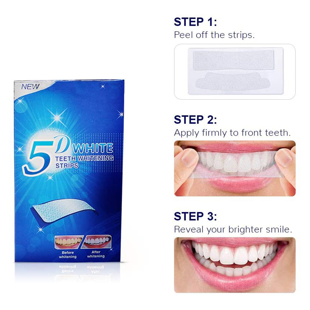 แผ่นฟอกสีฟันขาว 5D ไวท์เทนนิ่ง - Teeth Whitening Kit บทวิจารณ์และราคา