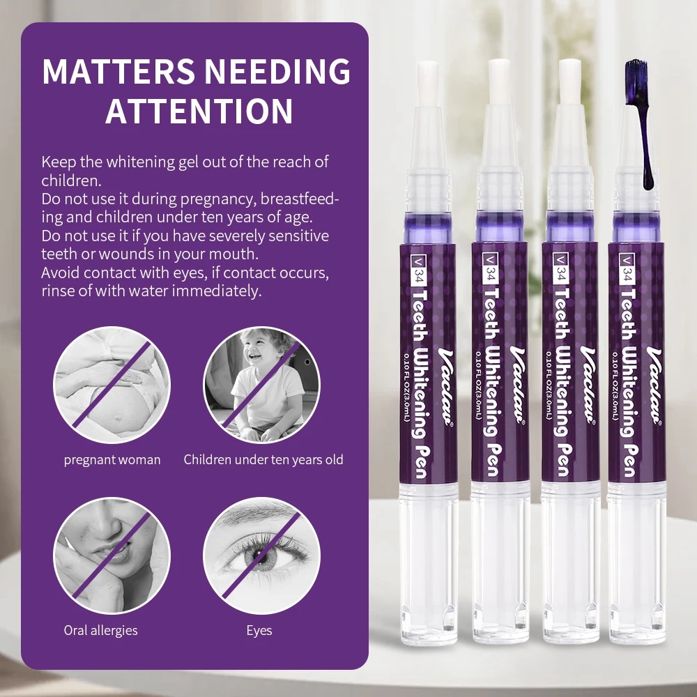 ปากกาเจลฟอกสีฟันสีม่วง วาคลาฟ  - Teeth Whitening Pens บทวิจารณ์และราคา