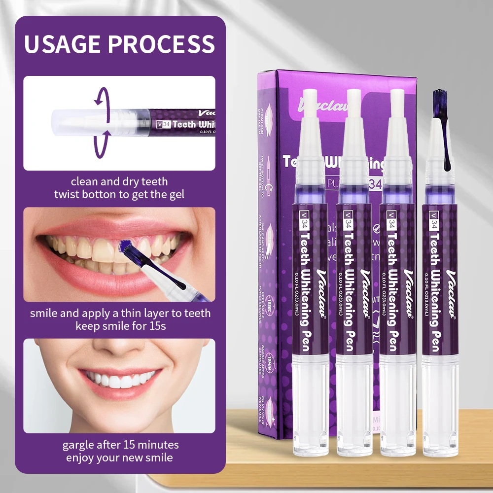 ปากกาเจลฟอกสีฟันสีม่วง วาคลาฟ  - Teeth Whitening Pens บทวิจารณ์และราคา