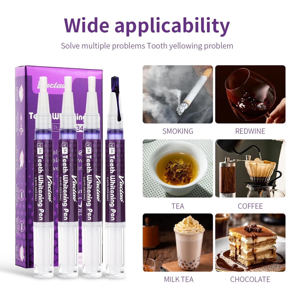 ปากกาเจลฟอกสีฟันสีม่วง วาคลาฟ  - Teeth Whitening Pens บทวิจารณ์และราคา